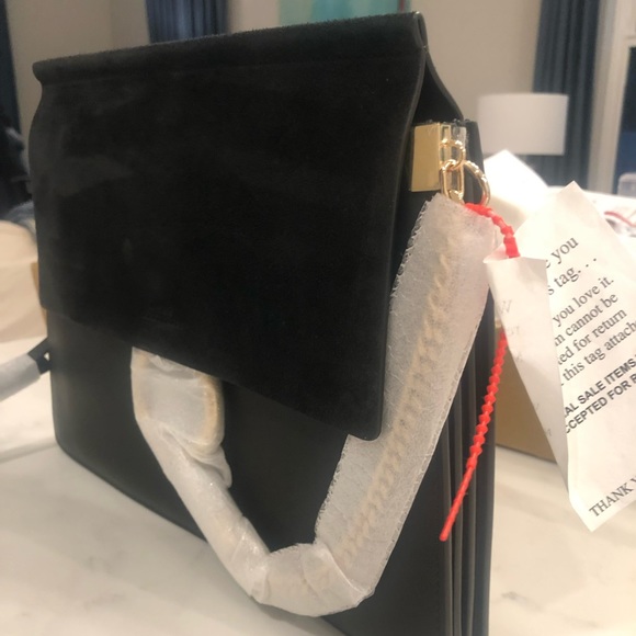 Chloé Medium Faye leather & suede shoulder bag- satchel.. new with tags black - Picture 6 of 6